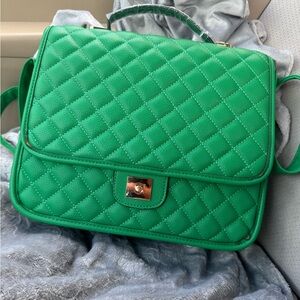 Green Quilted Women's Crossbody Bag